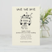 Save The Date Minimalist Hand-Drawn  (Debout devant)