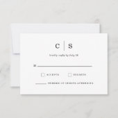 Save The Date Minimalist Initial Monogram Wedding RSVP (Devant)