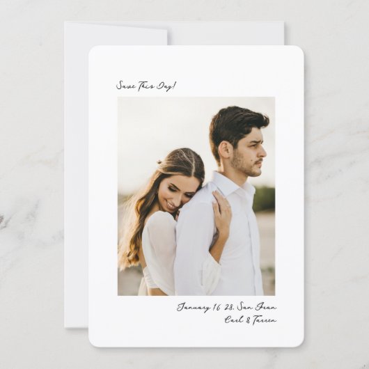 Save The Date Minimalist Modern Insta Photo Film Simple Wedding (Devant)