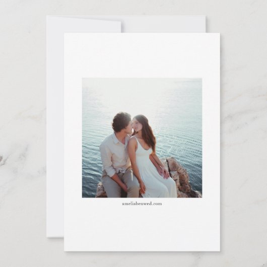 Save The Date Minimalist Modern Large Photo Classic Script (Dos)