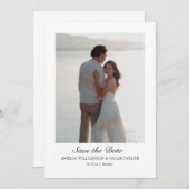 Save The Date Minimalist Modern Large Photo Classic Script (Devant / Derrière)