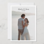 Save The Date Minimalist Modern Large Photo Stylish Script (Devant)
