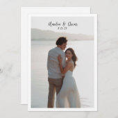 Save The Date Minimalist Modern Large Photo Stylish Script (Devant / Derrière)