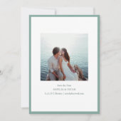 Save The Date Minimalist Modern Photo Stylish Sage Green Blue (Devant)