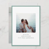 Save The Date Minimalist Modern Photo Stylish Sage Green Blue (Devant / Derrière)