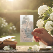 Save The Date Minimalist Modern Script Bookmark Photo