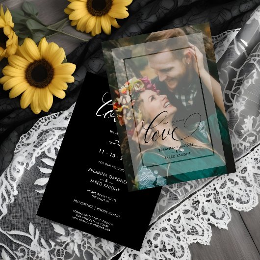 Save The Date Minimalist Modern Vellum Effect Photo Wedding