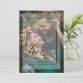 Save The Date Minimalist Modern Vellum Effect Photo Wedding (Debout devant)