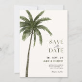 Save The Date Minimalist palm tree wedding  (Devant)