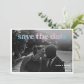 Save The Date Minimalist Pastel Gradient Overlay Wedding Trendy (Debout devant)