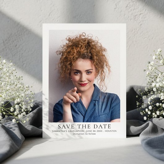 Save The Date Minimalist Photo Graduation