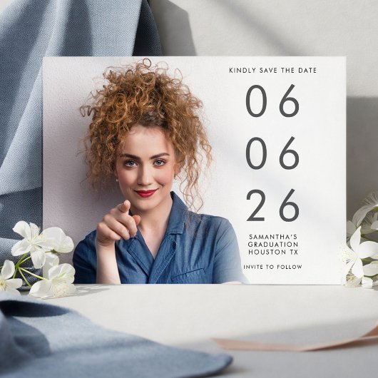 Save The Date Minimalist Photo Overlay Graduation