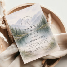 Minimalist Pine Forest Landscape Wedding