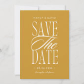 Save The Date Minimalist Simple Script Mustard Wedding (Devant)
