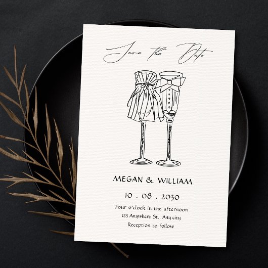 Save The Date Minimalist wedding 