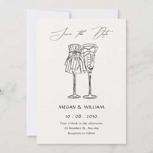 Save The Date Minimalist wedding (Devant)