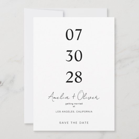 Save The Date Minimalist Wedding Announcement Script Typography (Devant)