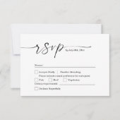 Save The Date Minimalist White & Black Wedding RSVP Card (Devant)
