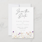 Save The Date Minimalist Wildflower Botanical Wedding Photo (Devant)