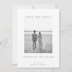 Save The Date Minimaliste B/W Photo QR CodeEnregistrer la date