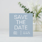 Save The Date Minimaliste Carré bleu foncé moderne (Debout devant)