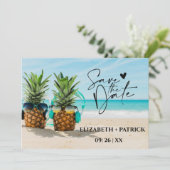 Save The Date Minimaliste chic, plage tropicale (Debout devant)