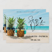 Save The Date Minimaliste chic, plage tropicale (Devant / Derrière)