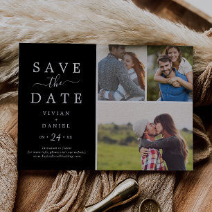 Save The Date Minimaliste Collage photo Dark Black 3