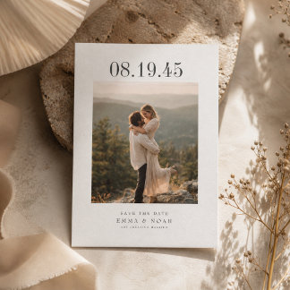 Save The Date Minimaliste Date Photo Gras Enregistrer la Date de