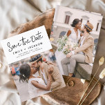 Save The Date Minimaliste Enregistrer la date photo manuscrite<br><div class="desc">Photo manuscrite moderne et élégante Enregistrer la carte Mariage de date. La carte d'invitation à la date de sauvegarde comprend une typographie chic et élégante avec un design simple et minimaliste sur un arrière - plan blanc que vous pouvez ajouter votre photo de fiançailles customisé à.</div>