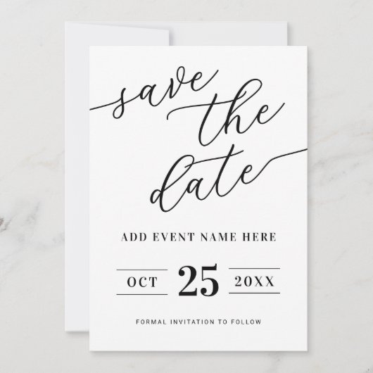 Save The Date Minimaliste Moderne (Devant)
