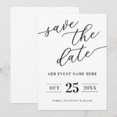 Save The Date Minimaliste Moderne (Devant / Derrière)