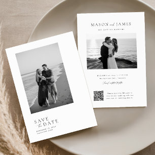 Save The Date Minimaliste moderne 2 photo Code QR
