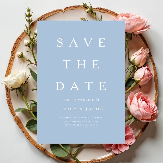 Save The Date Minimaliste Moderne Bleu