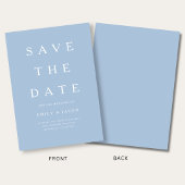 Save The Date Minimaliste Moderne Bleu