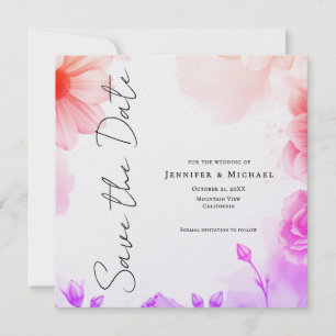 Save The Date Minimaliste Moderne Fleuriste Professionnel Simple