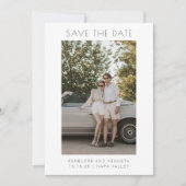 Save The Date Minimaliste moderne noir blanc simple photo élégan (Devant)