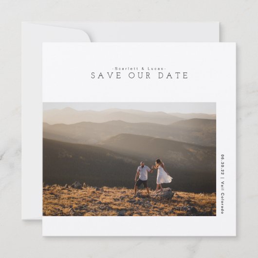 Save The Date Minimaliste moderne rustique | Date Mariage (Devant)