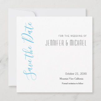 Save The Date Minimaliste professionnel mariage moderne Sky Blue