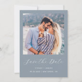 Save The Date Minimum deux script photo Dusty Blue (Devant)