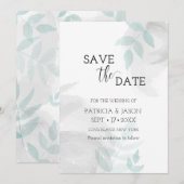 Save The Date Mint doux et gris (Devant / Derrière)