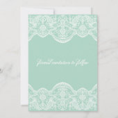 Save The Date Mint Green Vintage Brocade Lace Mariage (Dos)
