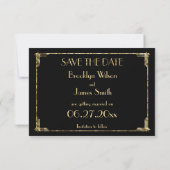 Save The Date Minuscule Art Déco Or Mariage Foil Enregistrer La  (Dos)