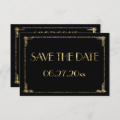 Save The Date Minuscule Art Déco Or Mariage Foil Enregistrer La  (Devant / Derrière)