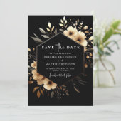 Save The Date Minuscule Mariage noir et or (Debout devant)