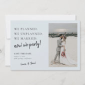 Save The Date Mise à jour du Mariage Grey Blue Post Enregistrer  (Devant)