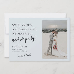Save The Date Mise à jour du Mariage Grey Blue Post Enregistrer 