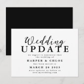 Save The Date Mise À Jour Du mariage Modifier La Date De Report (Devant / Derrière)