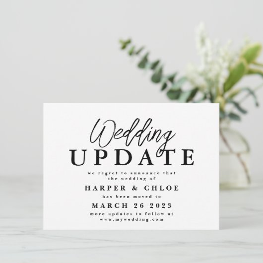 Save The Date Mise À Jour mariage Modifier La Date Postponction  (Debout devant)
