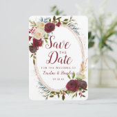 Save The Date Mistletoe Manor Aquarelle Lush Hiver Cadre ovale (Debout devant)